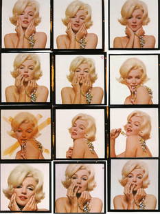 Bert Stern- Marilyn Monroe Contact Sheet Photo print on glossy paper after: Measures 28 x 21 inches, print on glossy paper. Bert Stern was one of the leading photographers of the 1950s and 1960s; he redefined fashion photography with his clean and direct style. Like his conte