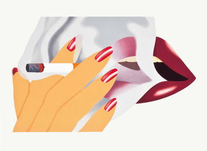 TOM WESSELMANN (1931-2004) Smoker: TOM WESSELMANN (1931-2004) Smoker. Print in colors, on woven paper, 1976. Sheet: 22 1/2 x 30 inches, Along with Roy Lichtenstein and Andy Warhol, Tom Wesselmann is considered a major figure of New Yor