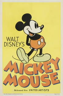 Walt Disney Mickey Mouse Poster linen backed ,after: 2500