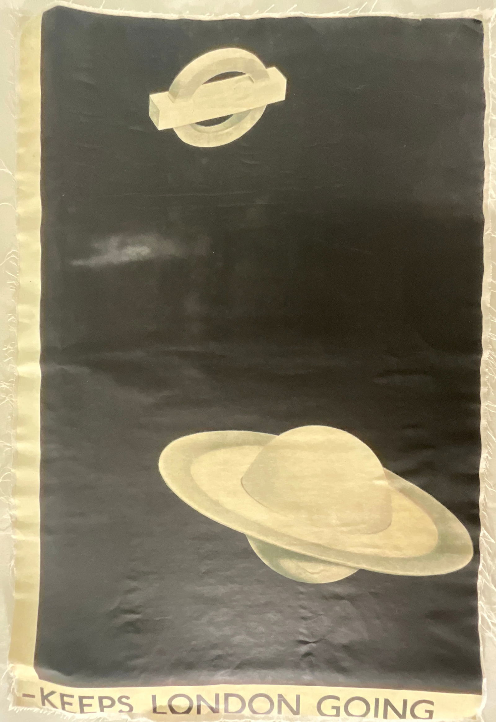 Man Ray (American, 1890-1976) Keeps London Going, After: Man Ray (Keeps London Going). Print in colors, backed to linen. Measures: 23 3/8 x 35 3/8 inches. Man Ray (born Emmanuel Radnitzky; August 27, 1890 – November 18, 1976) was an American naturalized F