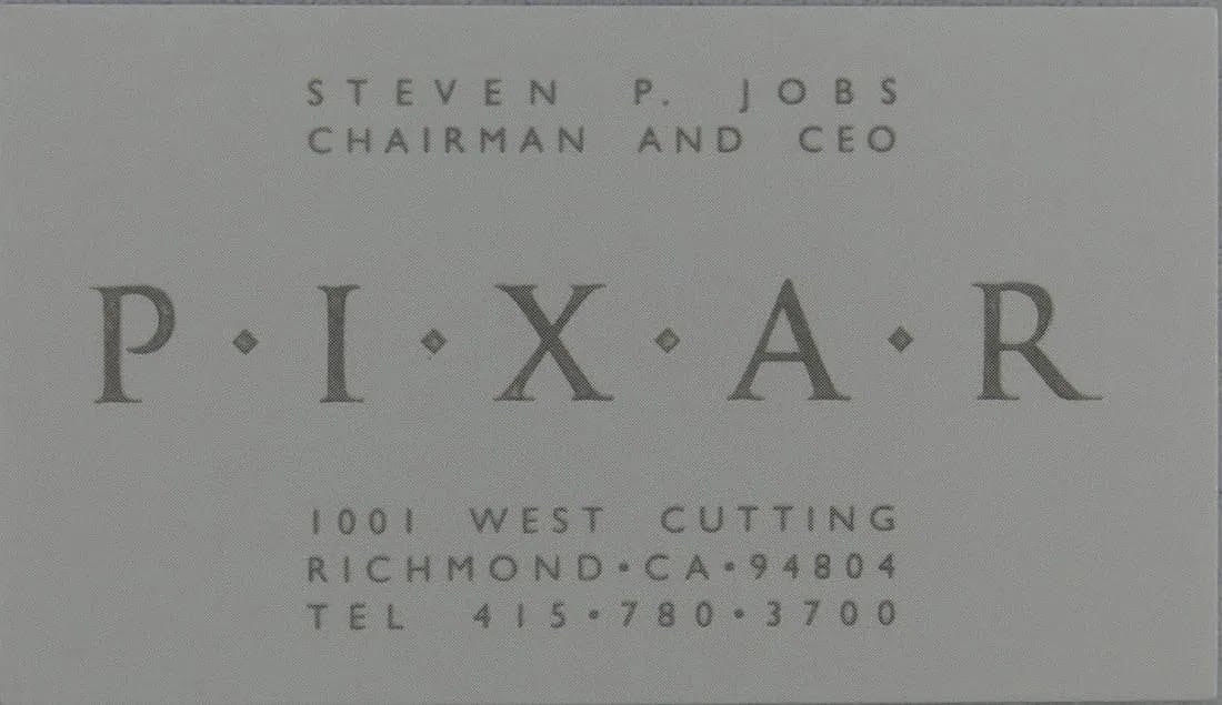 STEVE JOBS PIXAR BUSINESS CARD (1 of 1)