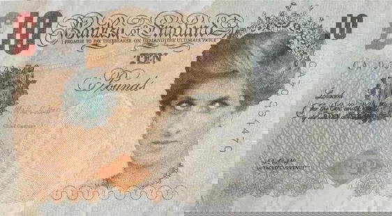 Banksy Di-Faced Tenner, 2004: Banksy Di-Faced Tenner, 2004. Measures 3 x 5.8, Double-sided ,offset lithograph on paper.