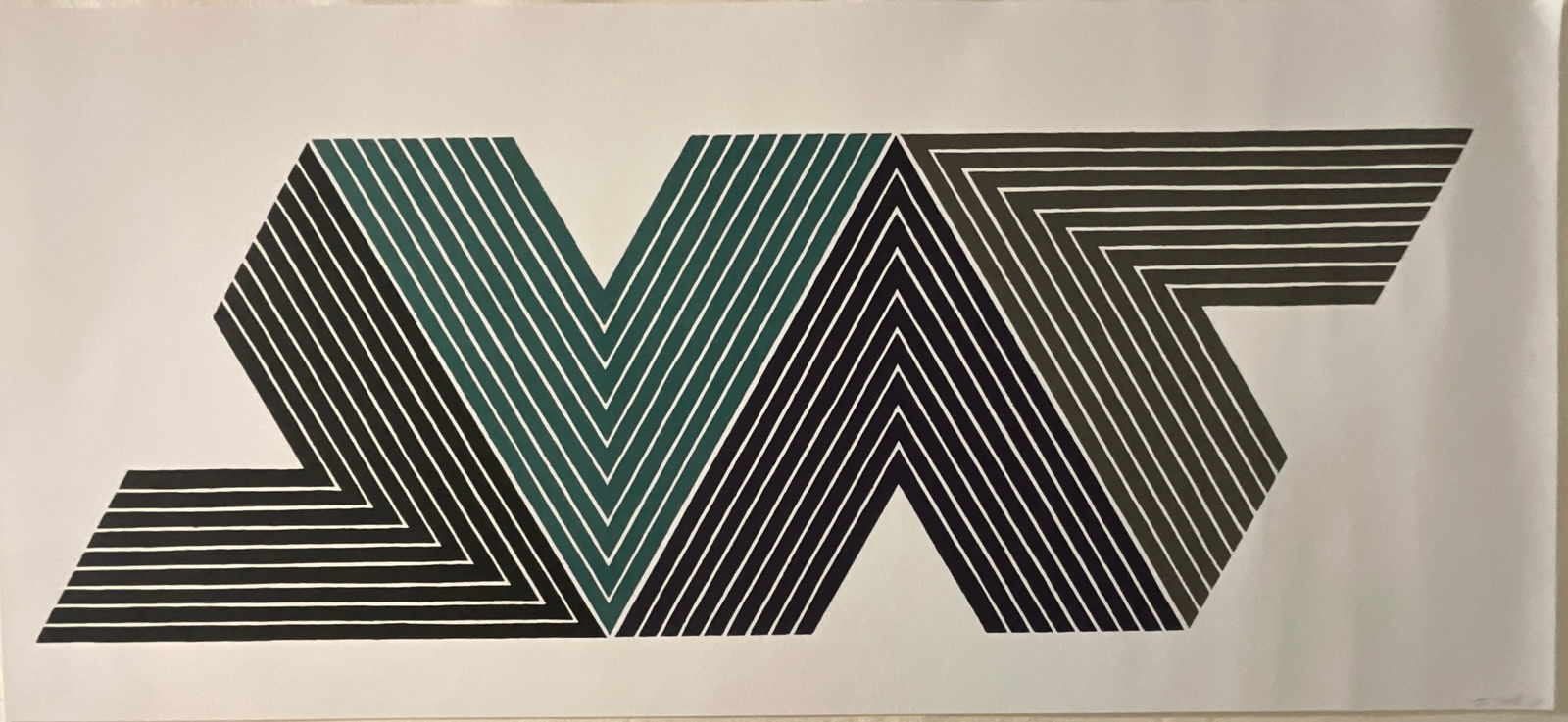 Frank Stella (American, 1936-2024) Empress of India, from V Series, After: Frank Stella (American, 1936-2024) Empress of India II, from V Series. Print in colors. Measures: 35 x 16 inches.Frank Philip Stella (May 12, 1936 – May 4, 2024) was an American painter, sculptor, a