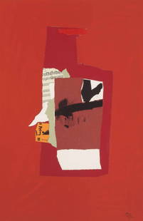 Robert Motherwell (American, 1915-1991) Redness Of Red, After: Robert Motherwell (American, 1915-1991) Redness Of Red, print in colors. Measures: 24 x 16 inches. . Robert Motherwell was an American abstract expressionist painter, printmaker, and editor of The Dad