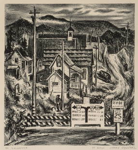 Gerald Bywaters (American, 1906-1989) Colorado, After: Print in colors, measures: 13 x 13 inches. Williamson Gerald Bywaters (1906–1989), known as Jerry Bywaters, was an American artist, university professor, museum director, art critic and a historian