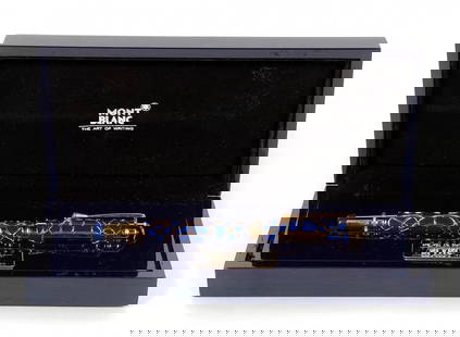 Montblanc, Patron of Art, "The Prince Regent" 4810: Montblanc (German, founded 1906), Patron of the Arts Edition "Prince Regent" fountain pen - 1995, with deep blue previous resin barrel 18k gold Montblanc nib. Accompanied with display box. Maker's mar