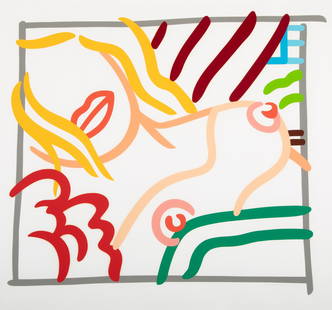 Tom Wesselmann (American, 1931-2004) New Bedroom Blonde Doodle, After: Print in colors, measures: 30 x 35 inches. Along with Roy Lichtenstein and Andy Warhol, Tom Wesselmann is considered a major figure of New York Pop art. He rejected the principles of Abstract Expressi