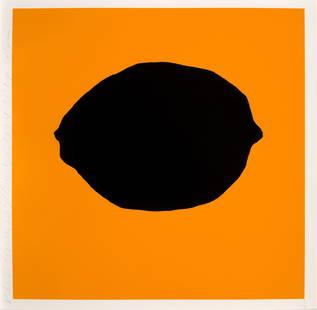 Donald Sultan (American, b. 1951) Lemon, Print in colors, after: Donald Sultan (American, b. 1951) Lemon, Print in colors, measures: 39 x 39 inches. Donald K. Sultan (born 1951) is an American painter, sculptor, and printmaker, particularly well known for large-sca