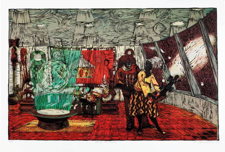 Kerry James Marshall (American, B. 1955) Keeping The Culture, Print in Colors, after: Kerry James Marshall (American, B. 1955) Keeping The Culture, Print in Colors, measures: 20 x 30 inches. Kerry James Marshall (born October 17, 1955) is an American artist and professor, known for his