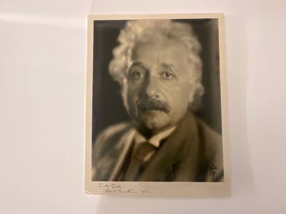 Albert Einstein photograph after: Mounted to foam board, later printing 15 1/2 x 12 inches