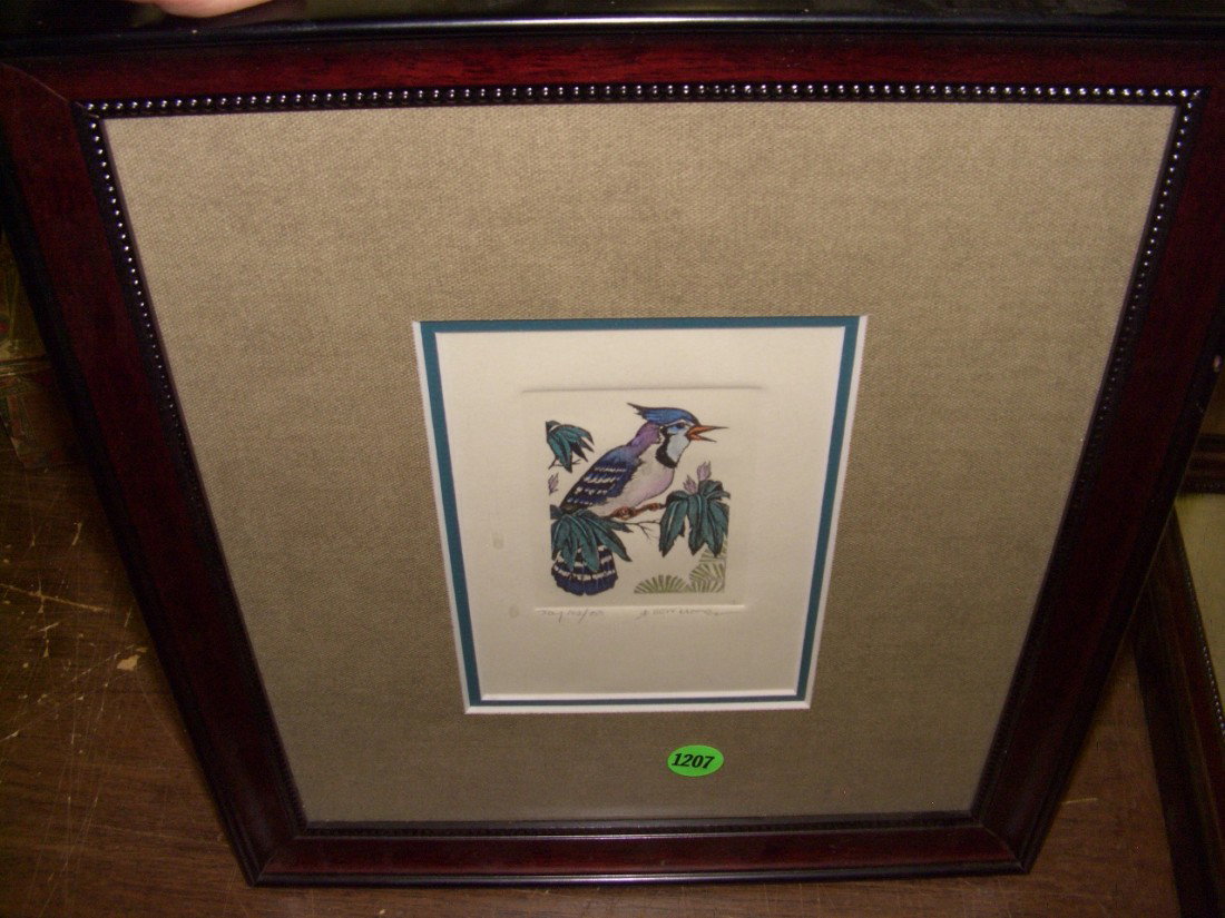 Limited edition hand tinted lithograph signed, nu: Limited edition hand tinted lithograph signed, numbered, and titled in by Dan Mitra: "Jay", frame is 13 1/2 x 11 art 6 x 3 1/2 by Dan Mitra: Limited edition hand tinted lithograph ... Age: Contemporar