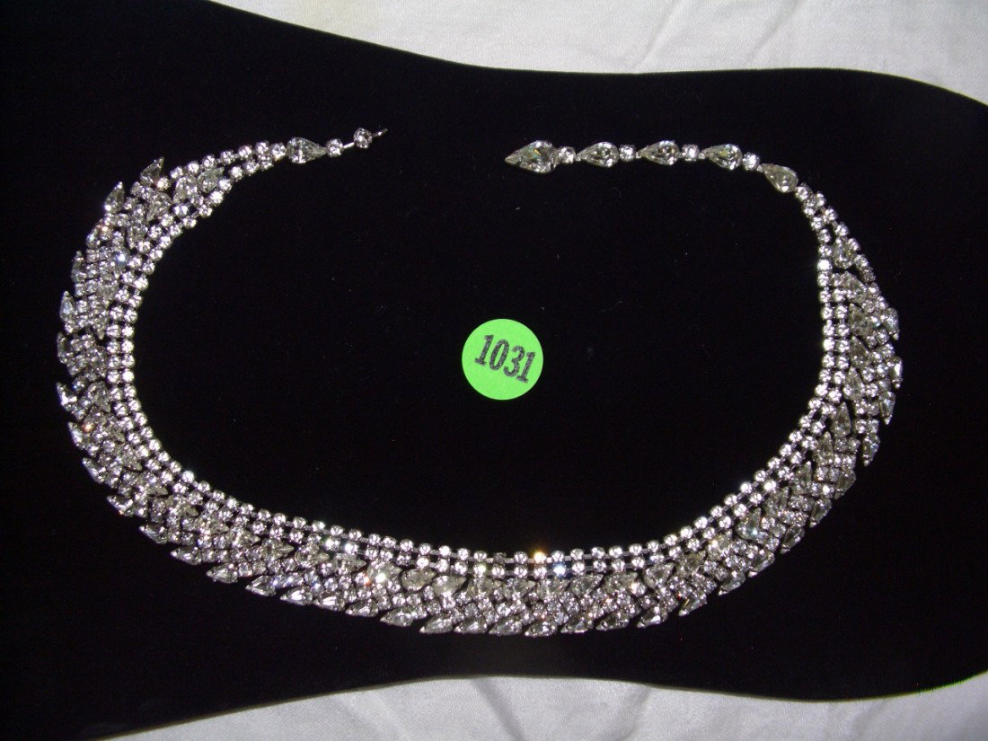 stunning Rhinestone necklace signed Kramer of Ne: stunning Rhinestone necklace signed Kramer of New York C-16