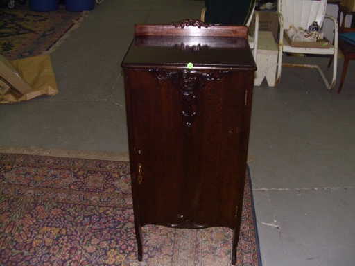 1110: Antique Sheet Music Cabinet With Applied Carvings - 1110: Antique Sheet Music Cabinet With Applied Carvings