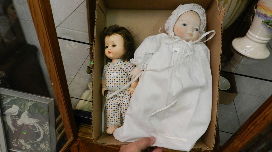 box of vintage dolls: box of vintage dolls