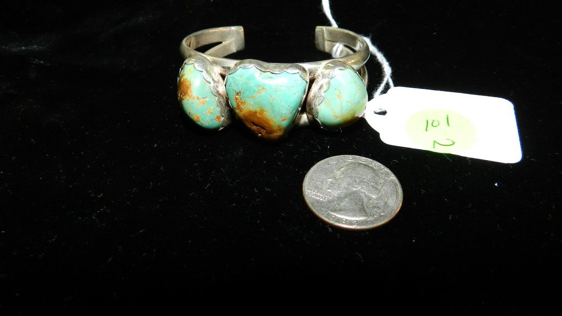 wonderful Native American sterling and turquoise: wonderful Native American sterling and turquoise bracelet, marked w/bird, 925
