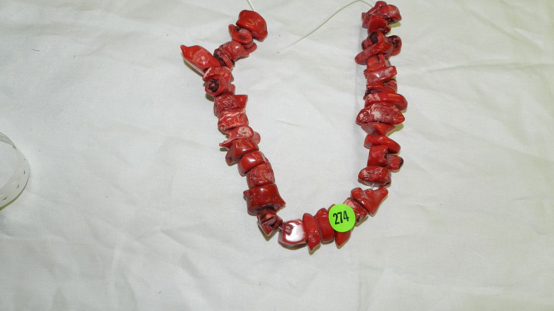 unique Native American coral necklace: unique Native American coral necklace