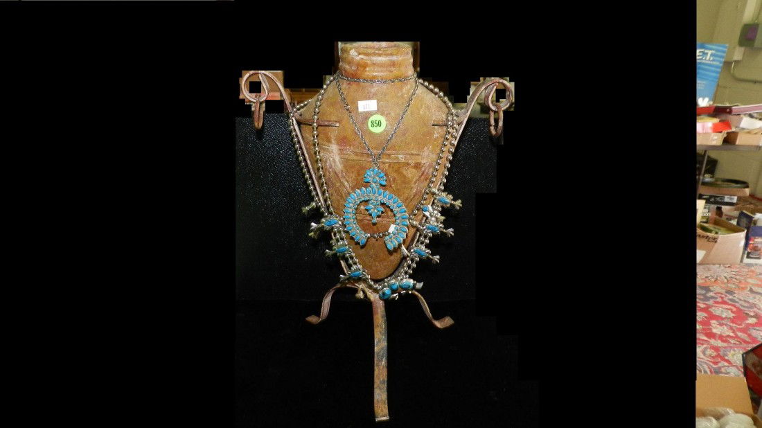 unique Native American jewelry (copy) and vase on: see title