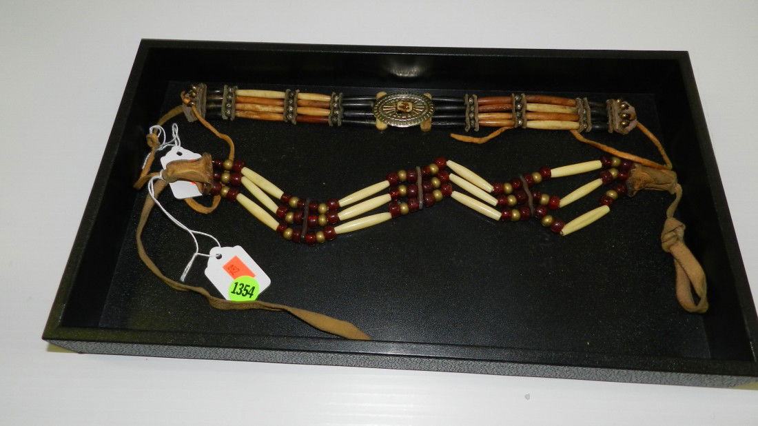 tray of estate jewelry Native American chokers (n: tray of estate jewelry Native American chokers (no tray)