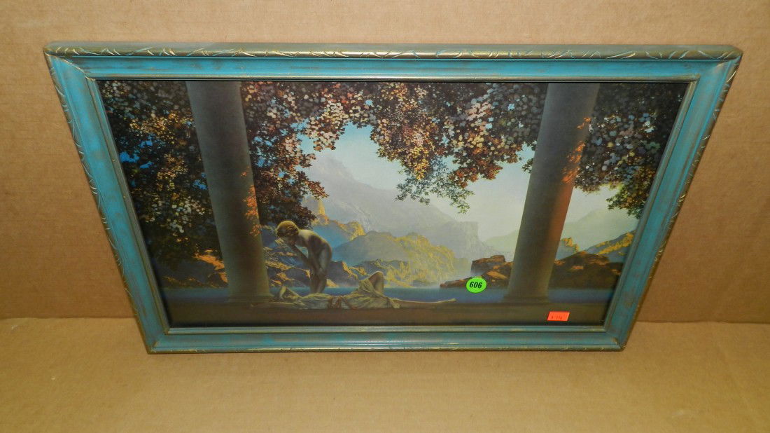 framed Maxfield Parrish print "Daybreak": framed Maxfield Parrish print "Daybreak"