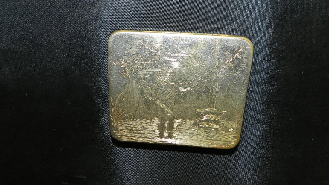 vintage silver cupid compact, mirror as seen: vintage silver cupid compact, mirror as seen