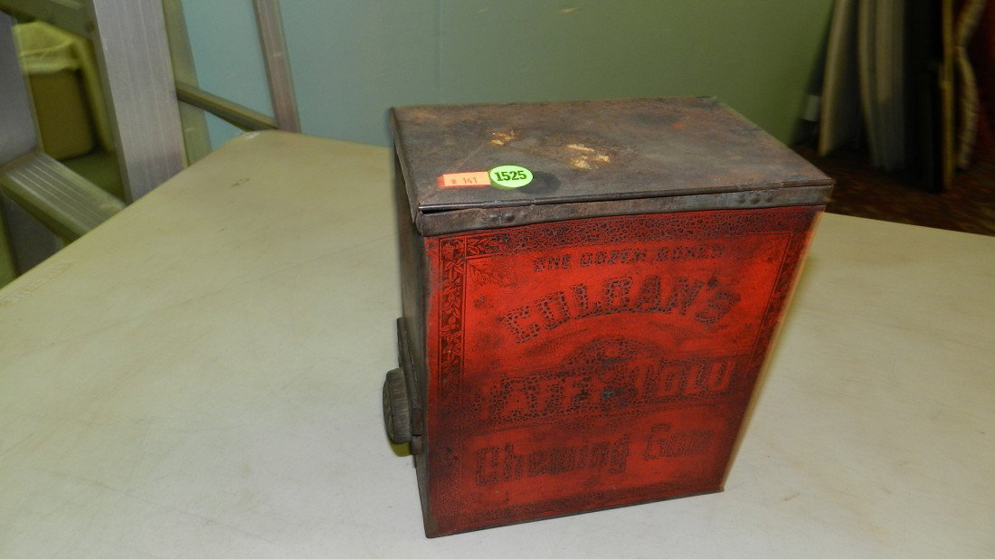 ORIGINAL COLGANS TAFFY TOLU CHEWING GUM TIN BOX: ORIGINAL COLGANS TAFFY TOLU CHEWING GUM TIN BOX