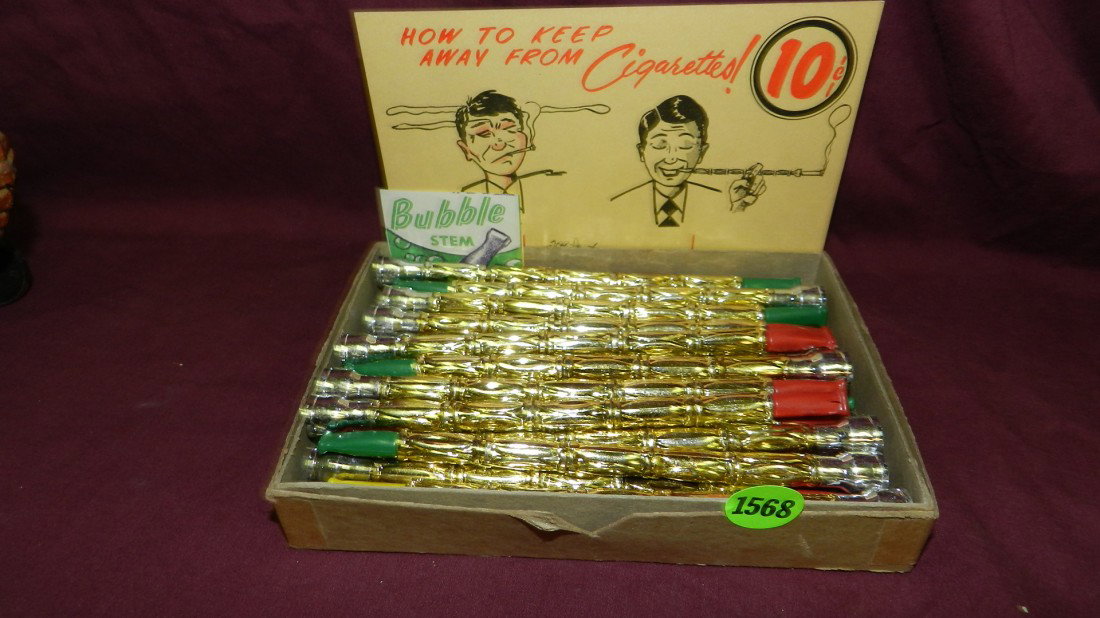 mint in box 5 & 10 store display box of penny k: mint in box 5 & 10 store display box of penny king company bubble stem toy cigarette holder