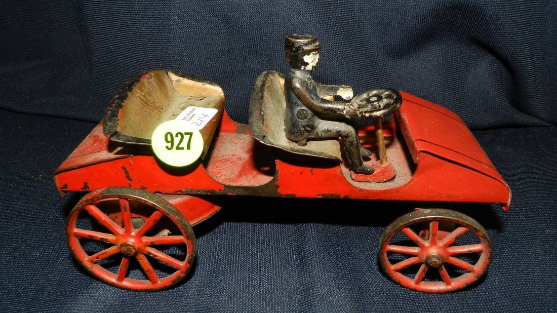 rare metal wind up car with driver: rare metal wind up car with driver