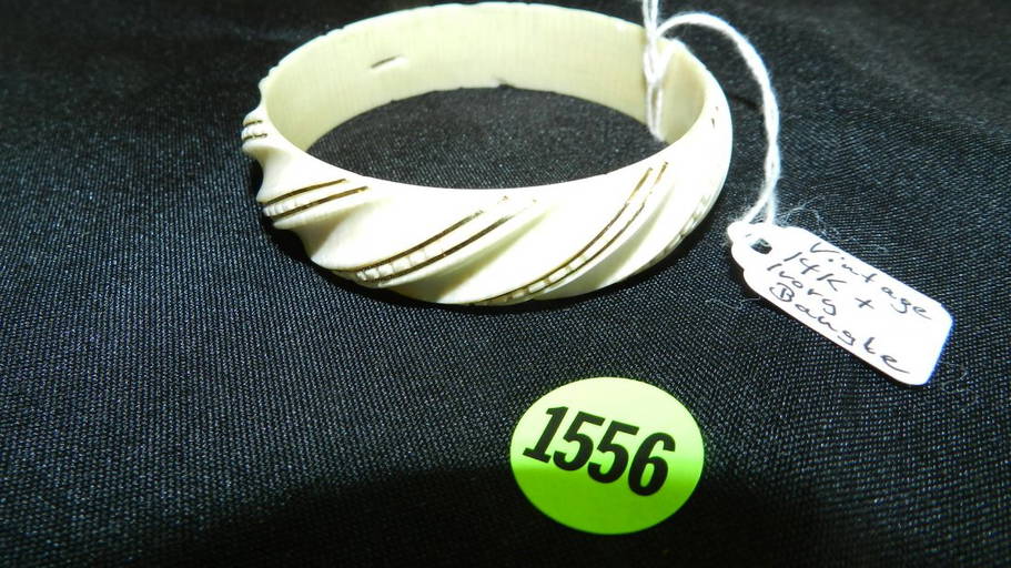 Unique Antique Gold (stamped 585) =14kt & Ivory B