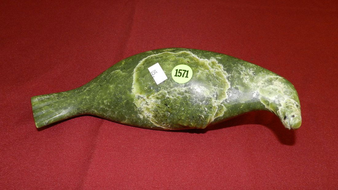 artist marked Native American carved jade? / soap