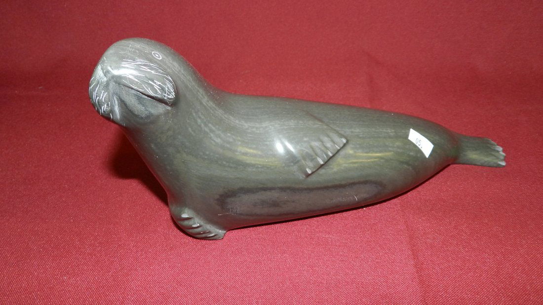 artist marked Native American carved jade? / soa