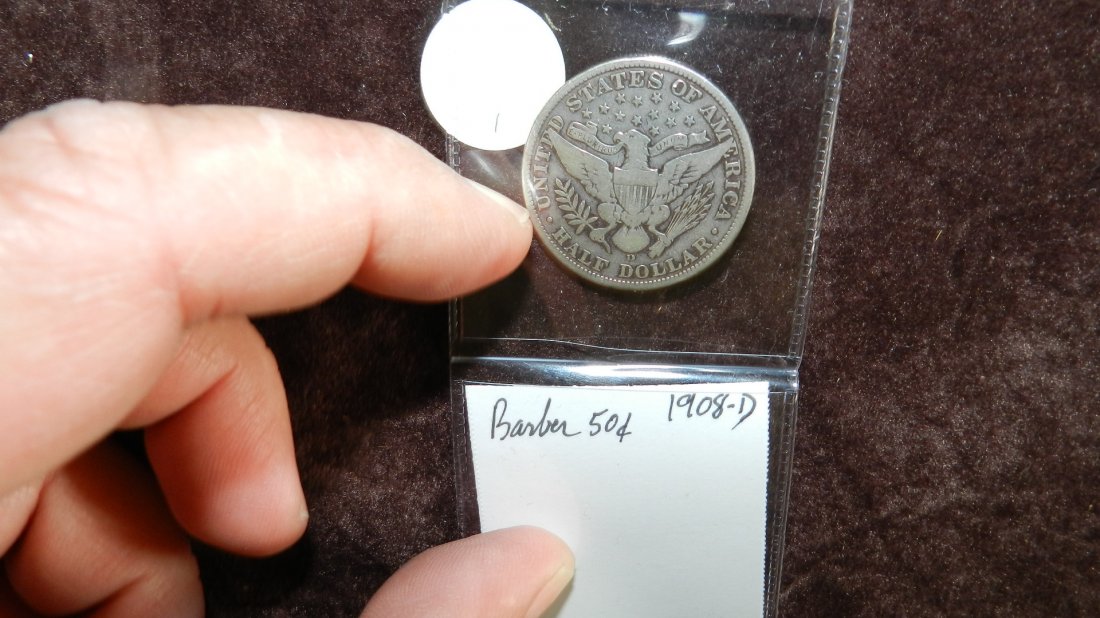 nice US Barber half dated 1908-D - 2