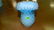 224: wonderful blown glass Fenton? WEBB? vase & quilt /
