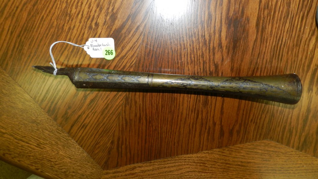 antique blunderbuss barrel The blunderbuss could b: antique blunderbuss barrel The blunderbuss could be considered an early shotgun, and served in similar roles. While various old accounts often list the blunderbuss as being loaded with various scrap i