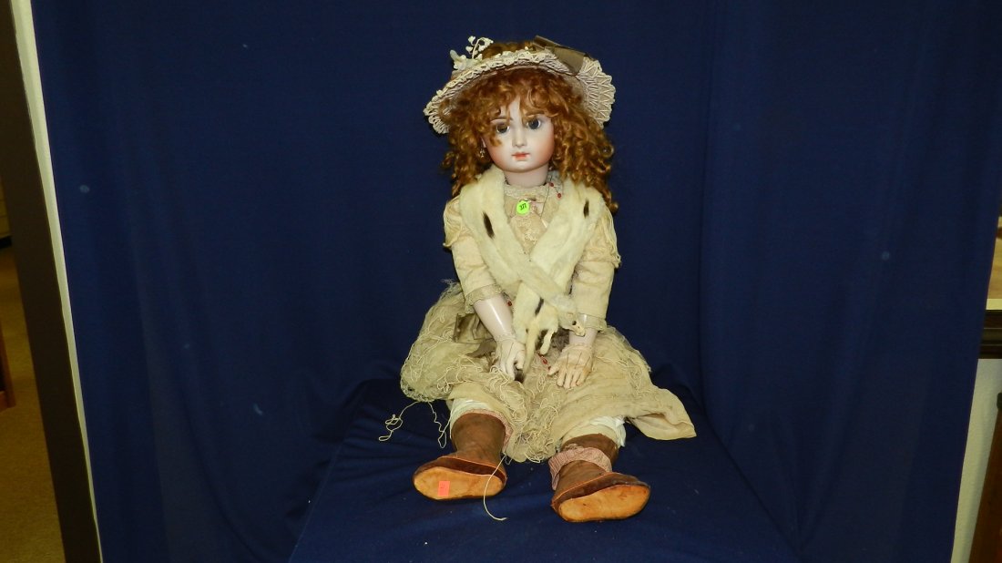 nice French Jumeau doll (reproduction) dated 1982,: nice French Jumeau doll (reproduction) dated 1982, cond vg,