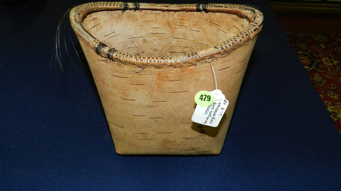 Native American handmade bark basket: Native American handmade bark basket