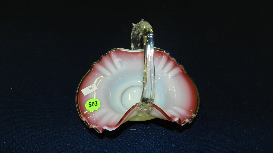 antique cranberry glass basket, Fenton? : antique cranberry glass basket, Fenton?