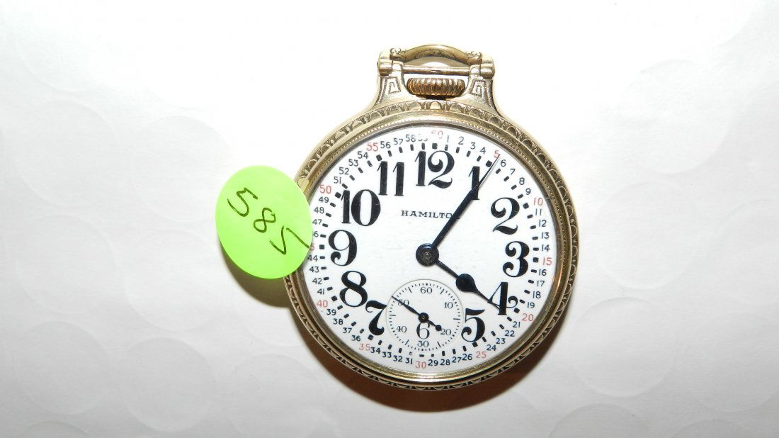 wonderful antique gold plated Hamiltons pocket wat: wonderful antique gold plated Hamiltons pocket watch