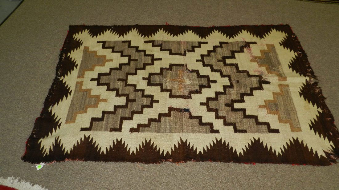 vintage Native American wool Navajo rug as seen: vintage Native American wool Navajo rug as seen