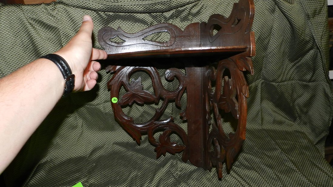carved vintage corner wall shelf: carved vintage corner wall shelf