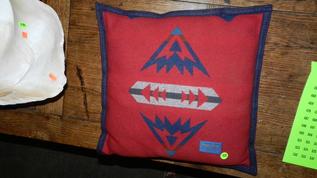 arts and crafts era Pendleton blanket made into pi: arts and crafts era Pendleton blanket made into pillow