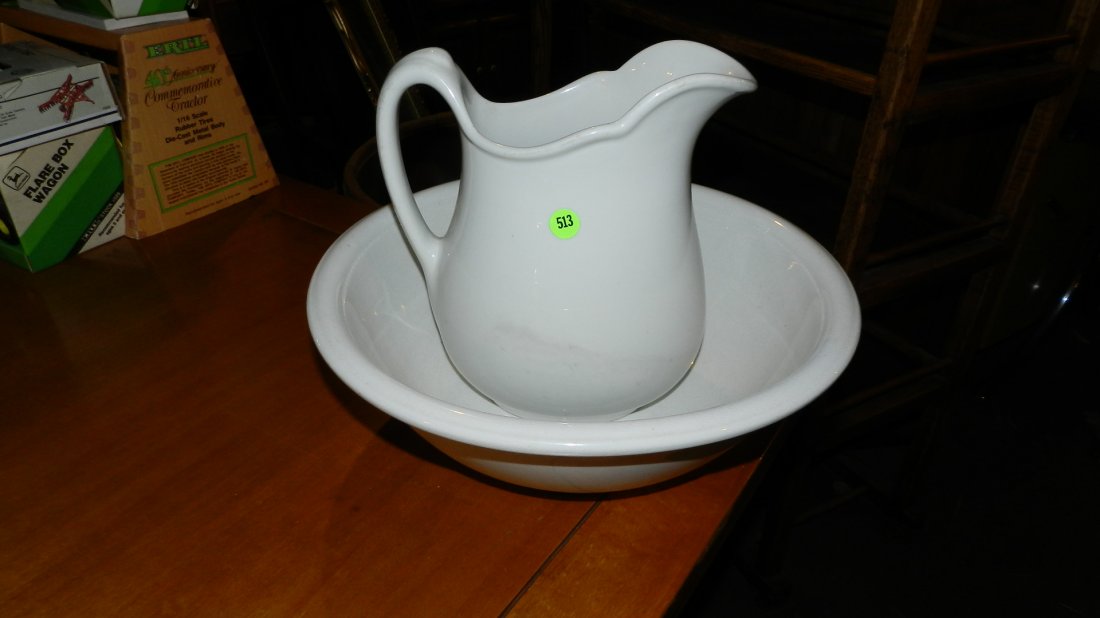 ironstone pitcher & bowl: ironstone pitcher & bowl