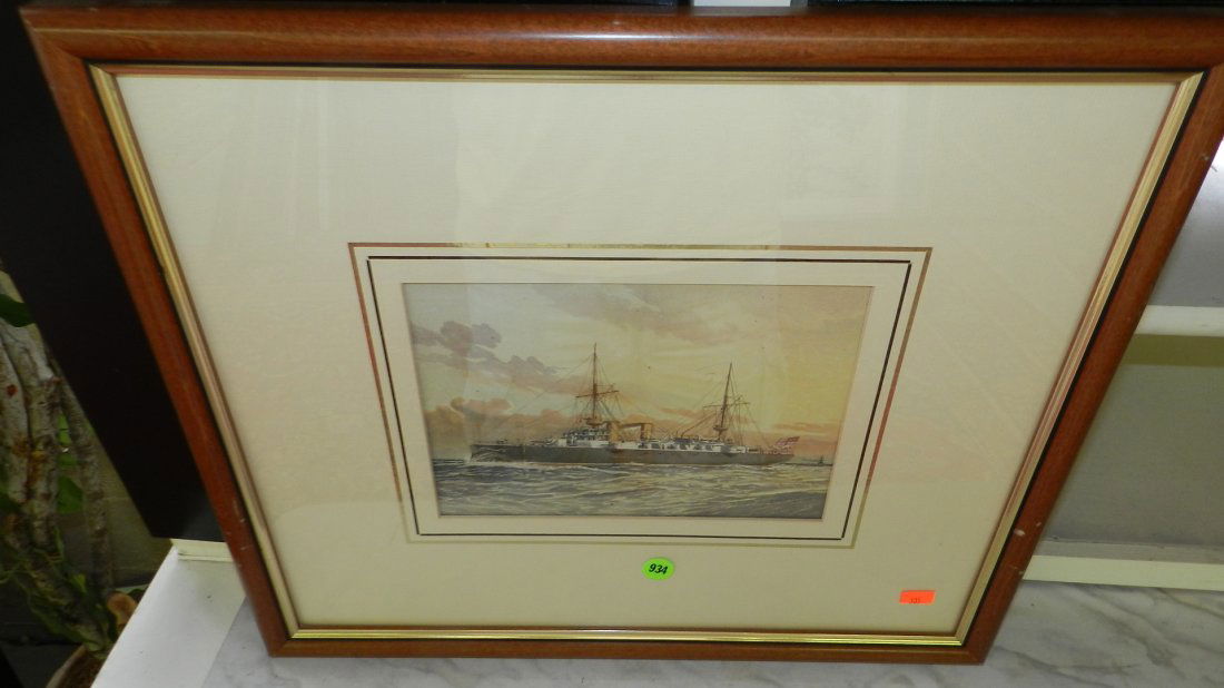 framed ship print by W. Fred Mitchell: framed ship print by W. Fred Mitchell