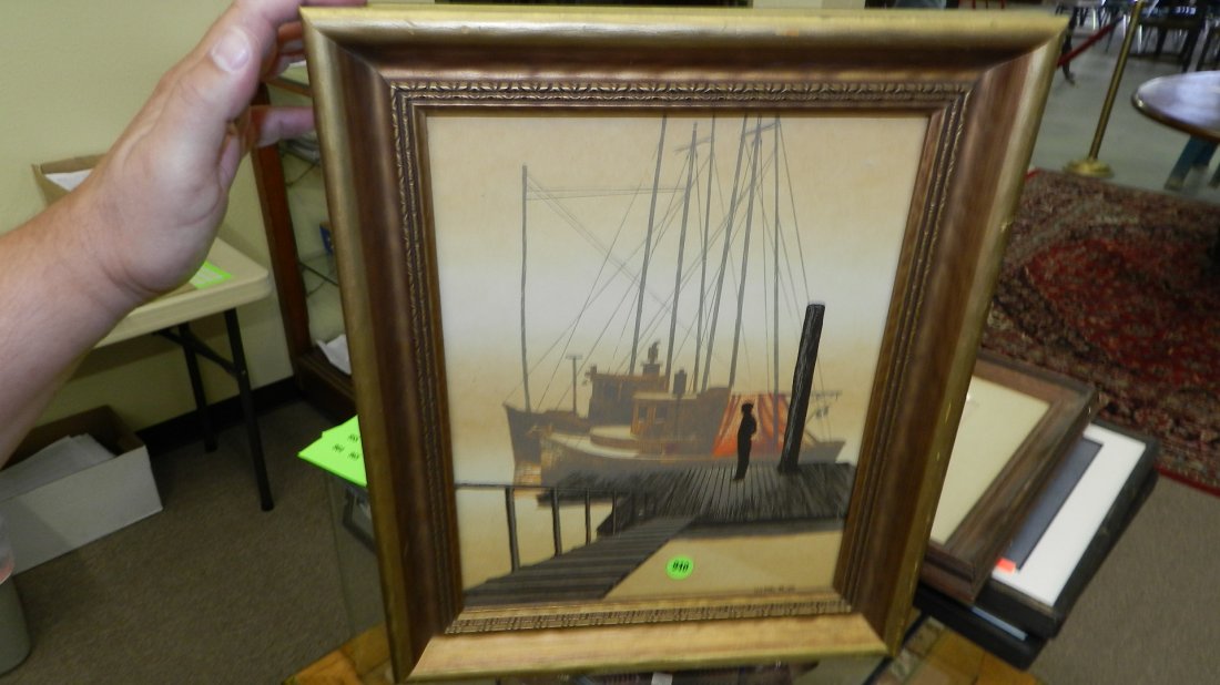framed Walton Butts harbor print: framed Walton Butts harbor print