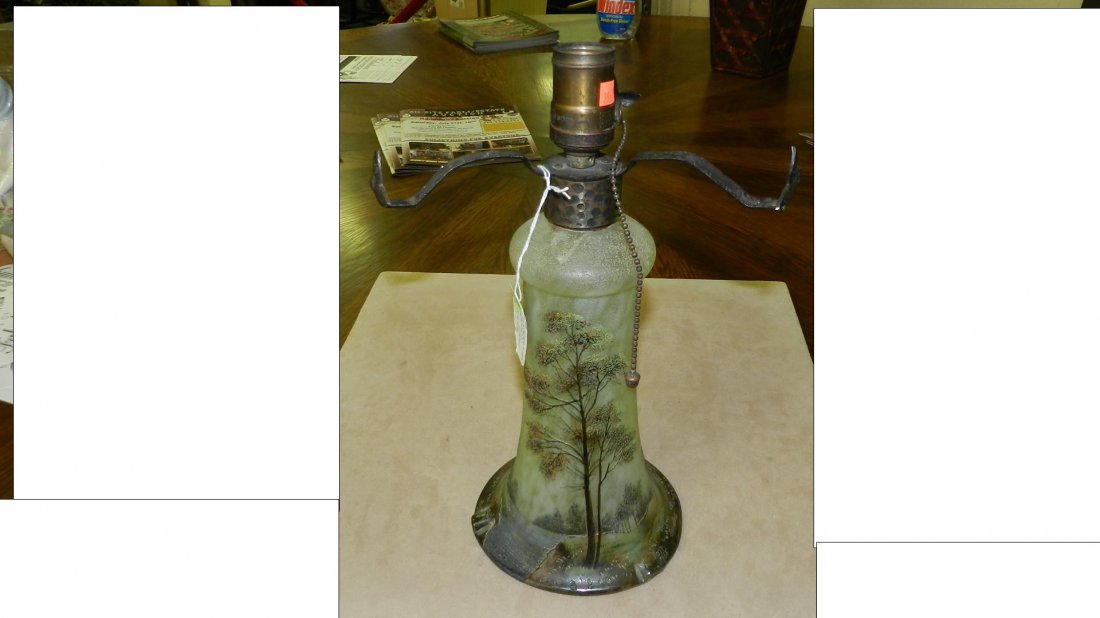 signed Lamartime cameo art glass lamp as seen: signed Lamartime cameo art glass lamp as seen