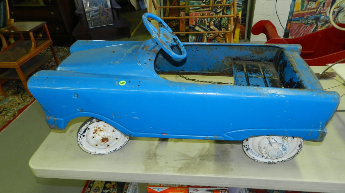 vintage all metal pedal car, childs toy, SSR: vintage all metal pedal car, childs toy, SSR