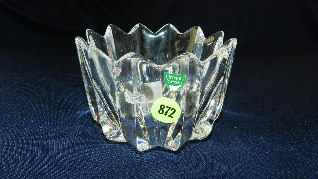 signed Orrefors crystal bowl: signed Orrefors crystal bowl