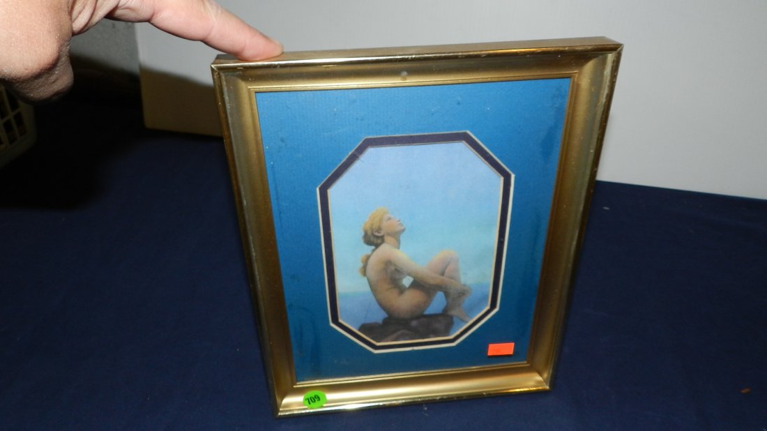 framed Maxfield Parrish print, frame as seen: framed Maxfield Parrish print, frame as seen