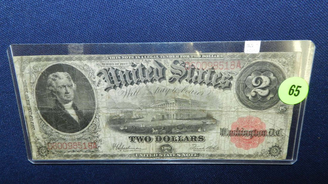 antique US 2 (two) dollar bill: antique US 2 (two) dollar bill