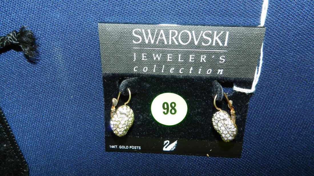 wonderful Swarovski crystal earrings with tags from: wonderful Swarovski crystal earrings with tags from Neiman Marcus 1990 (no bag)