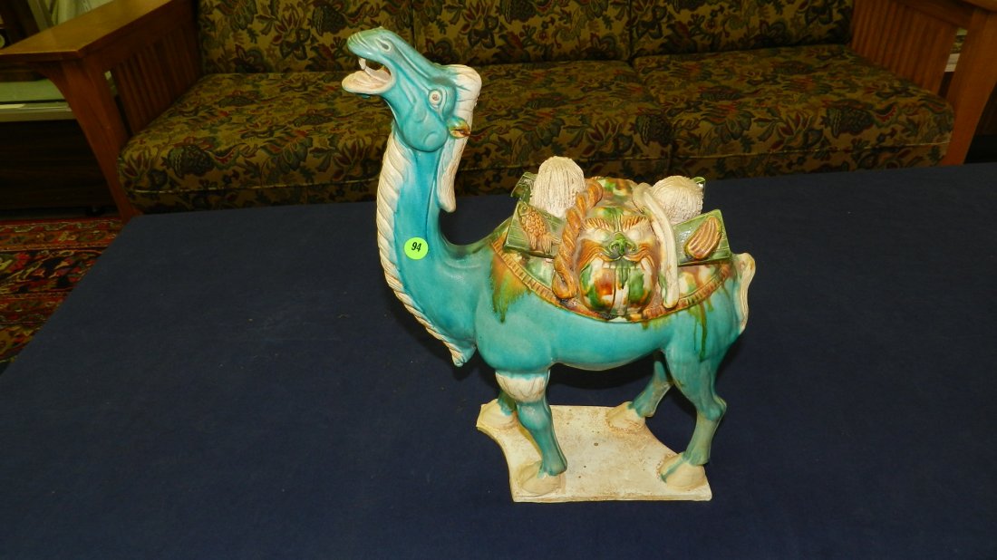 vintage Asian clay camel in majolica: vintage Asian clay camel in majolica